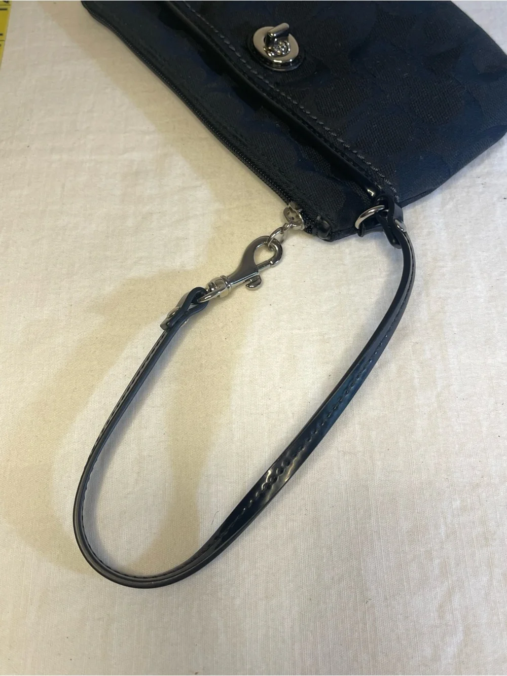 Coach Signature Jacquard Turnlock Pocket Wristlet